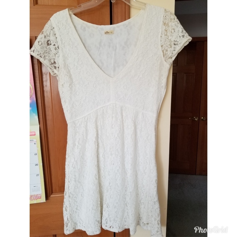 White lace skater dress